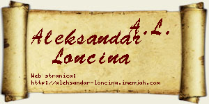 Aleksandar Lončina vizit kartica